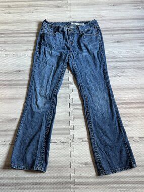 Vintage DKNY Womens Medium Wash Flap Pocket Bootcut Jeans